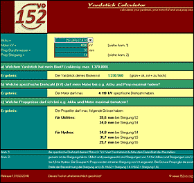 Der 152VO Yardstick Calculator